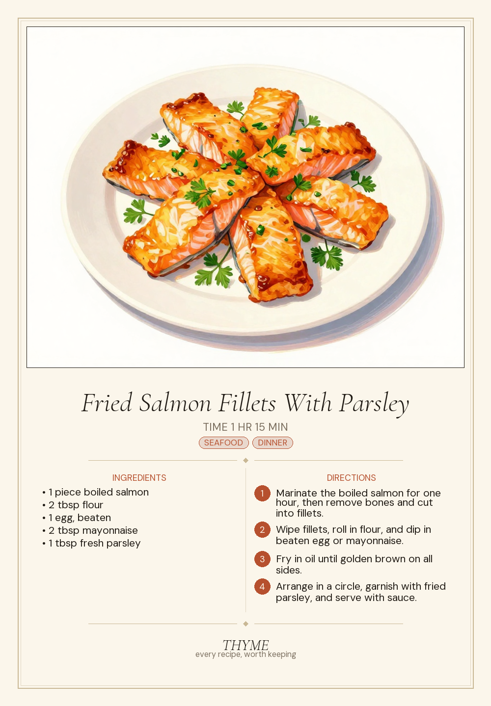 Fried Salmon Fillets With Parsley
