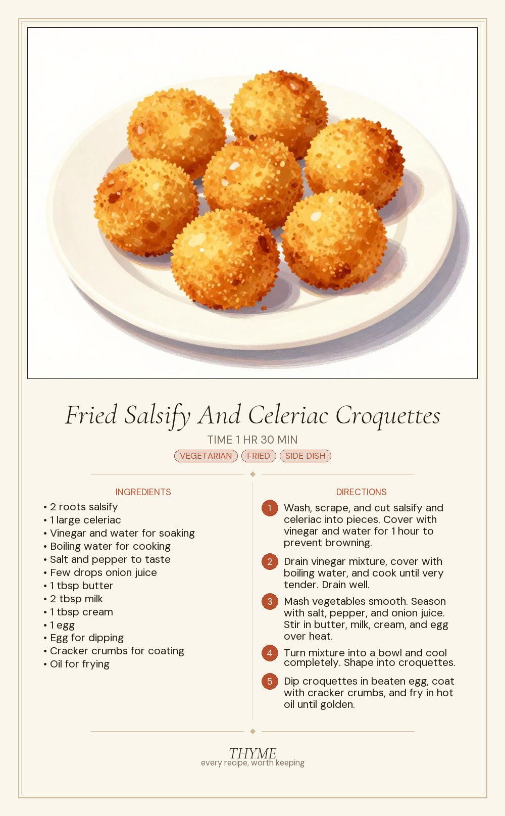 Fried Salsify And Celeriac Croquettes