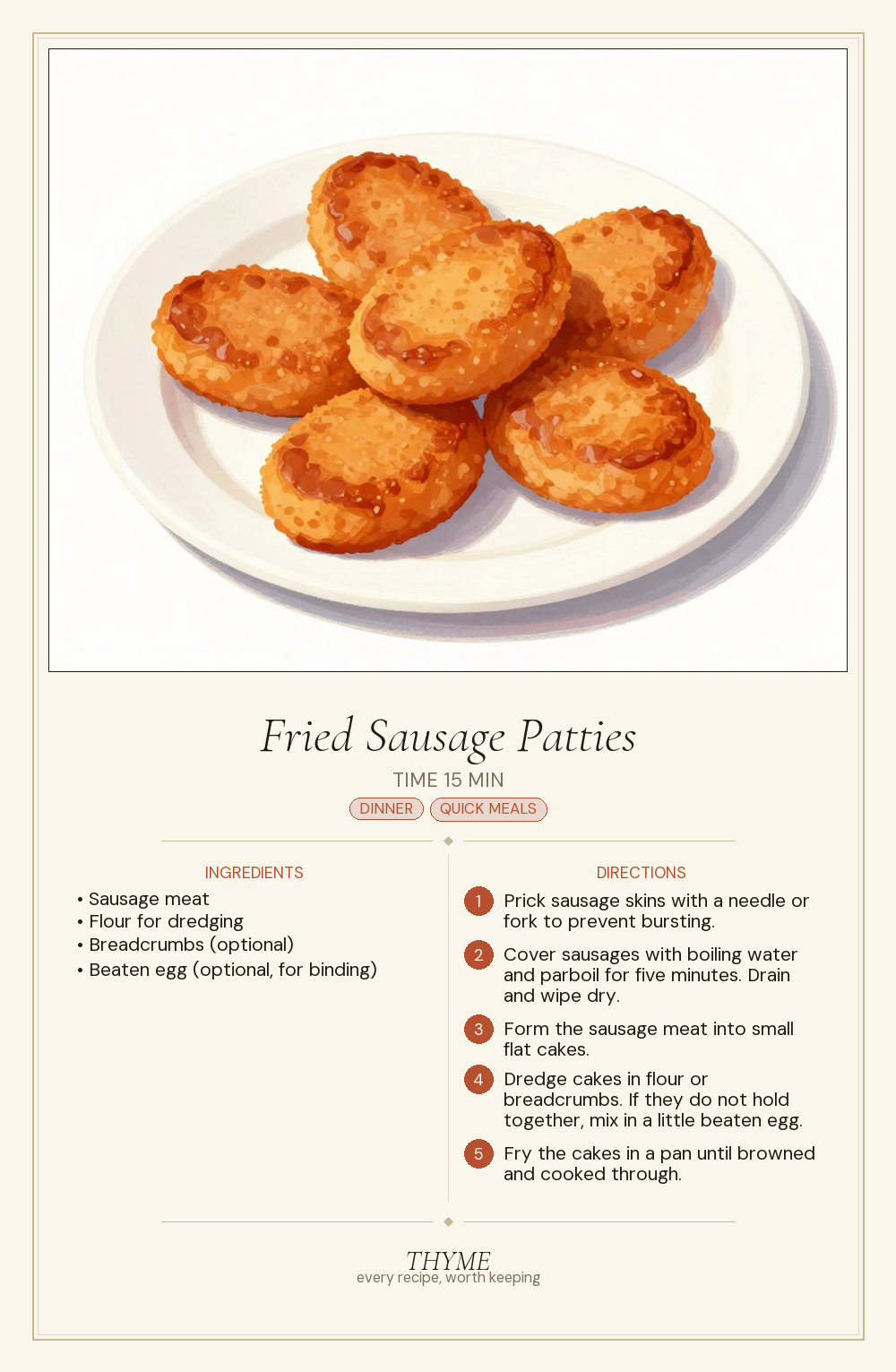 Fried Sausage Patties