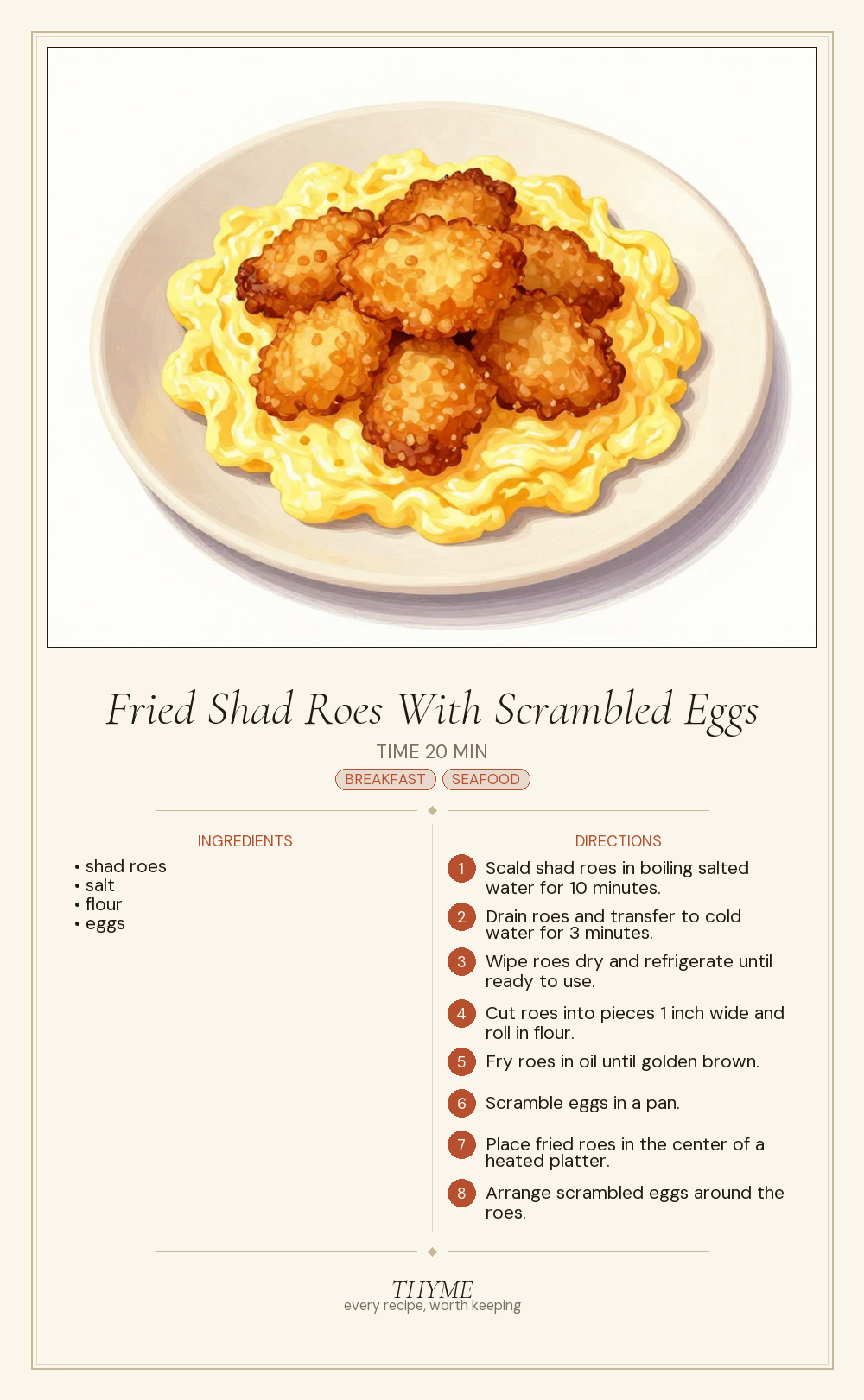Fried Shad Roes With Scrambled Eggs