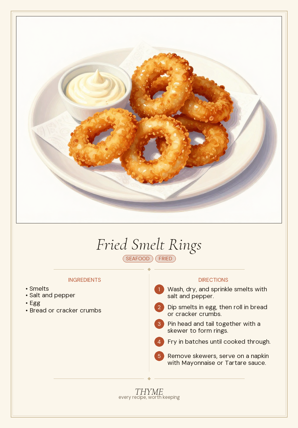 Fried Smelt Rings