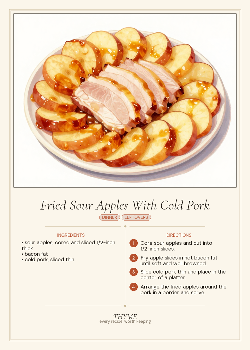Fried Sour Apples With Cold Pork