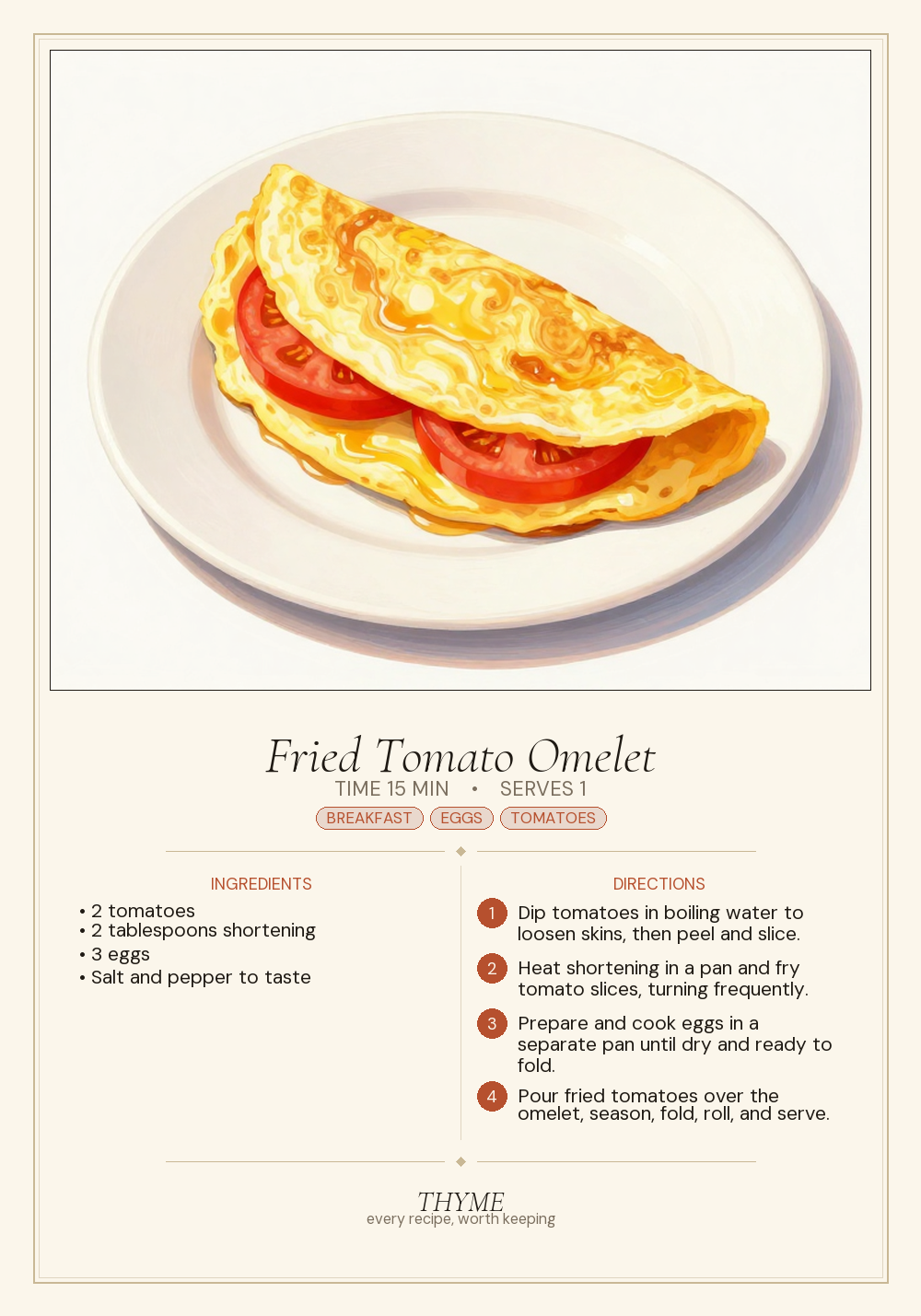 Fried Tomato Omelet