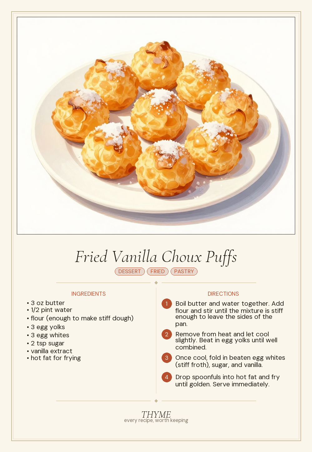 Fried Vanilla Choux Puffs