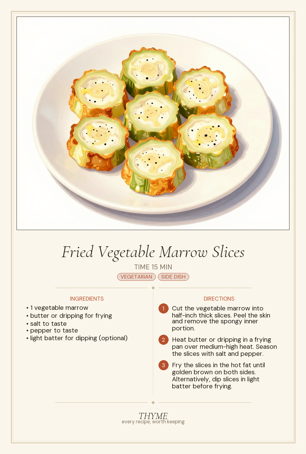 Fried Vegetable Marrow Slices