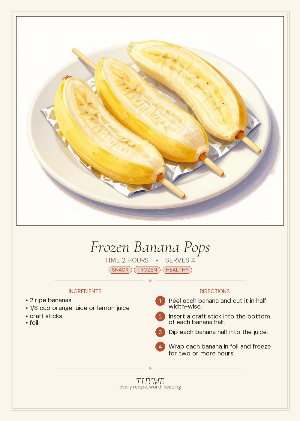 Frozen Banana Pops