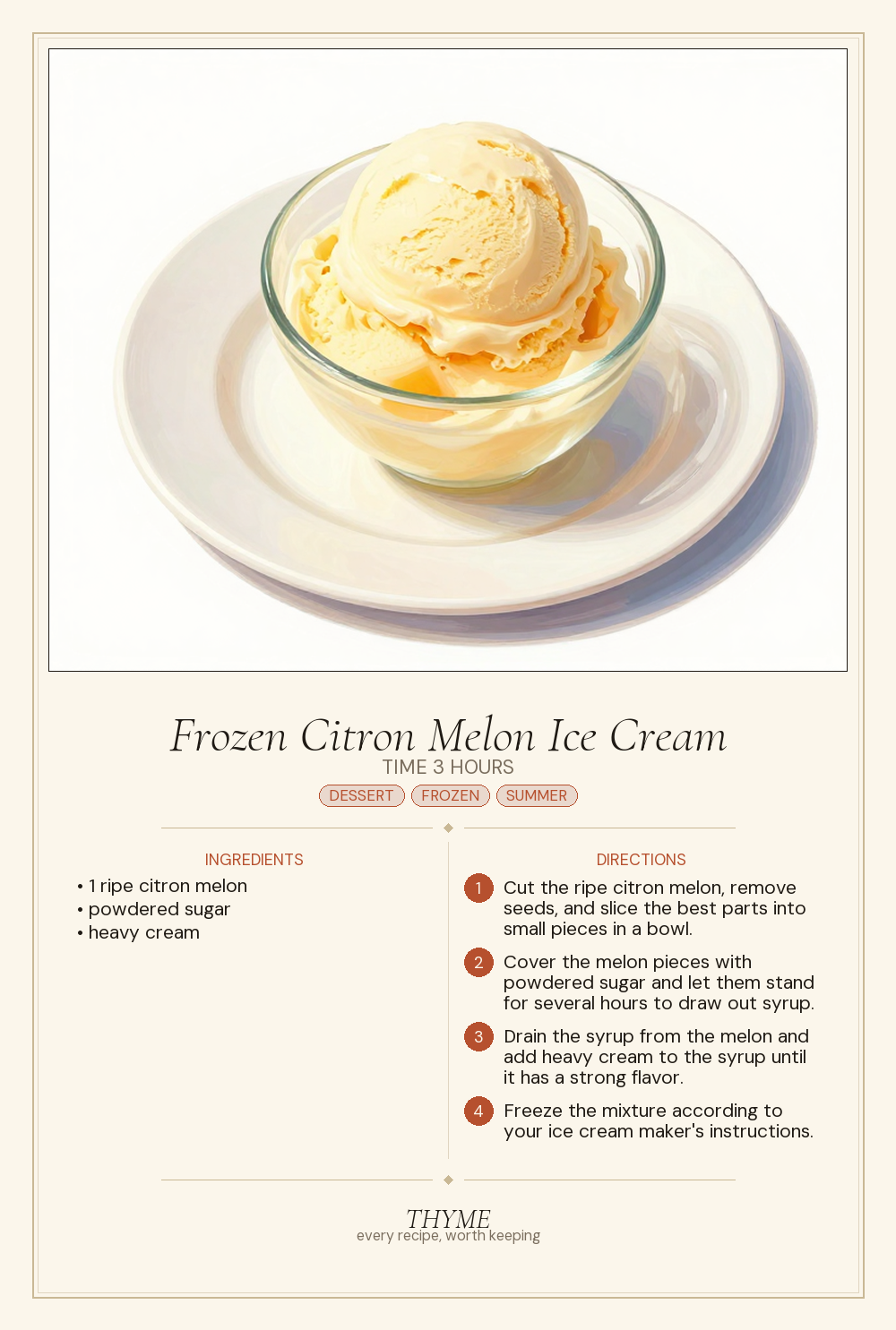 Frozen Citron Melon Ice Cream