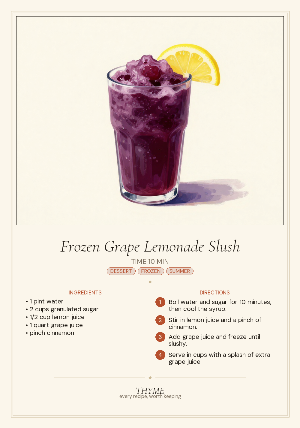 Frozen Grape Lemonade Slush