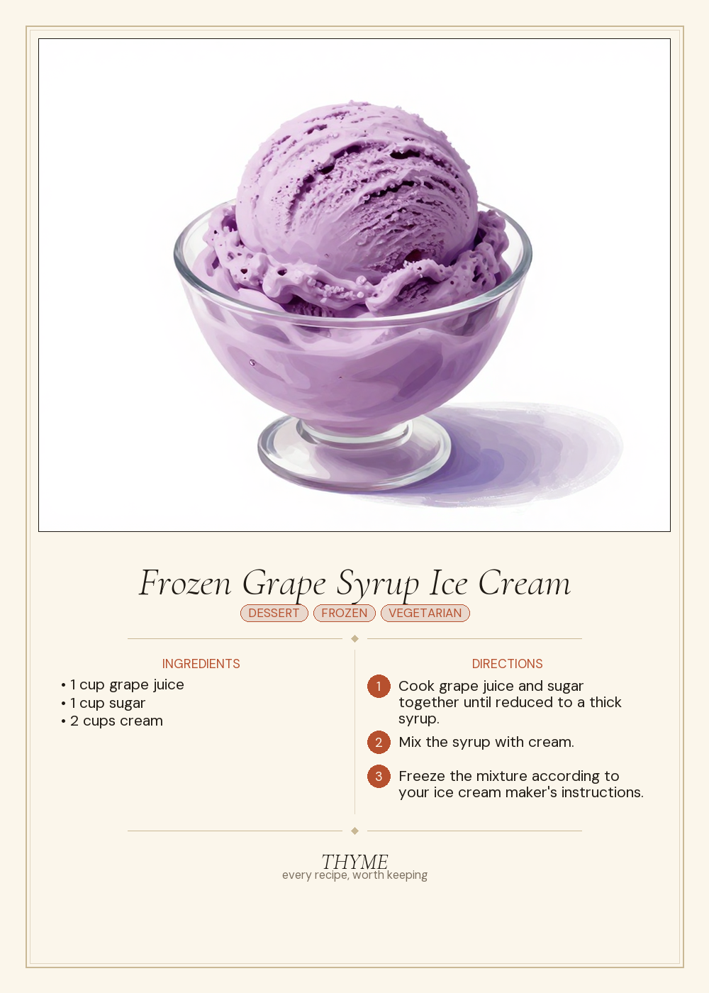 Frozen Grape Syrup Ice Cream