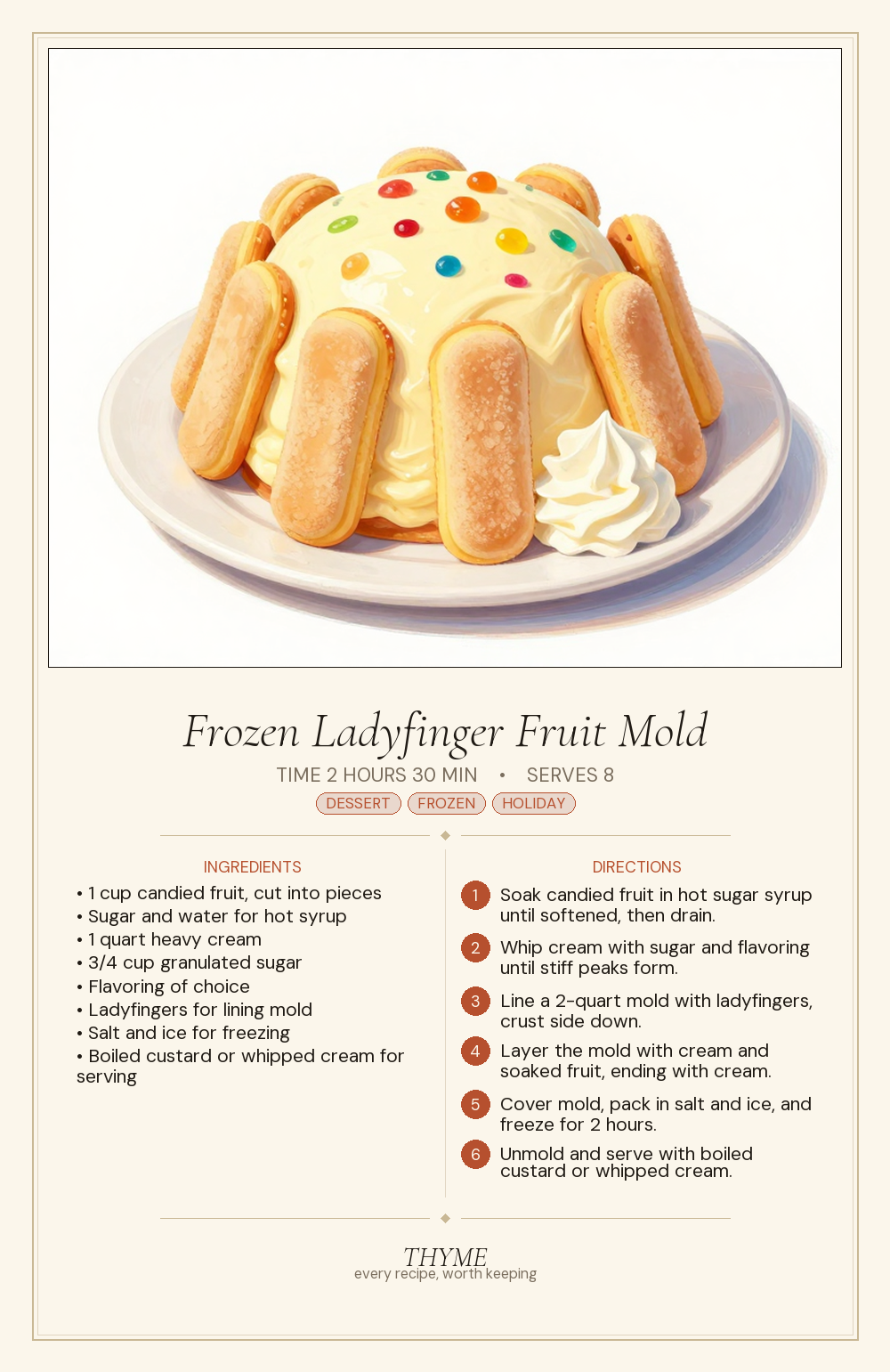 Frozen Ladyfinger Fruit Mold