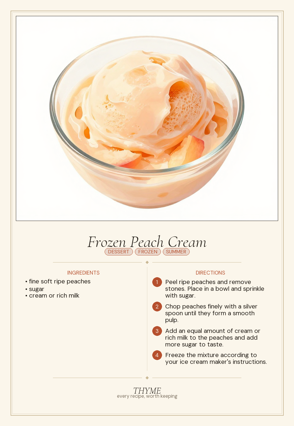 Frozen Peach Cream