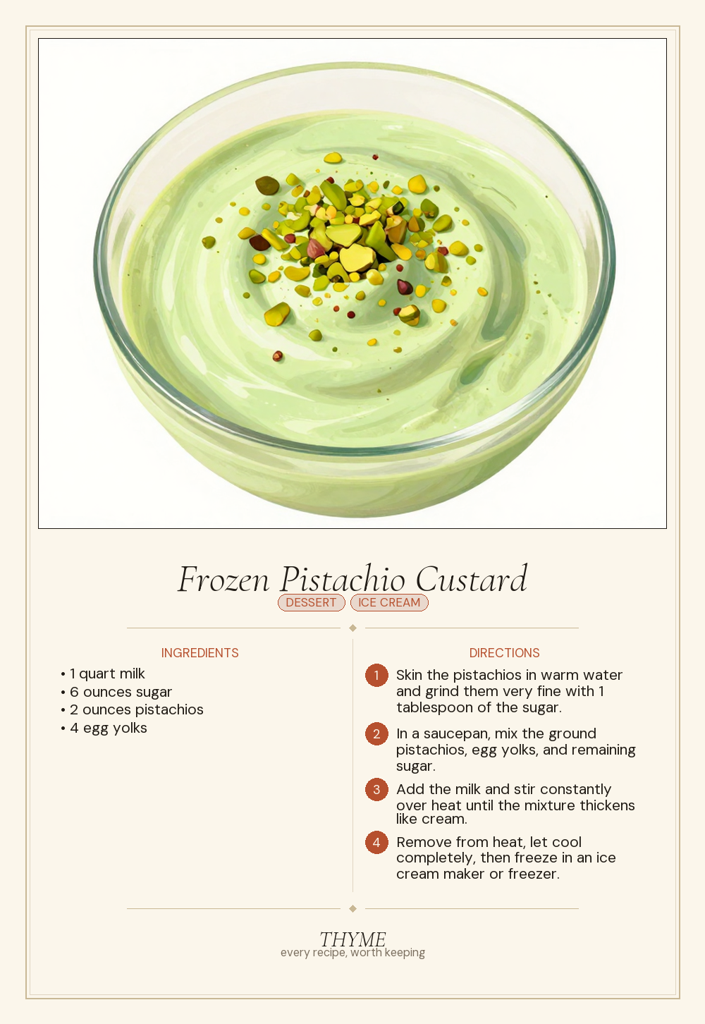 Frozen Pistachio Custard