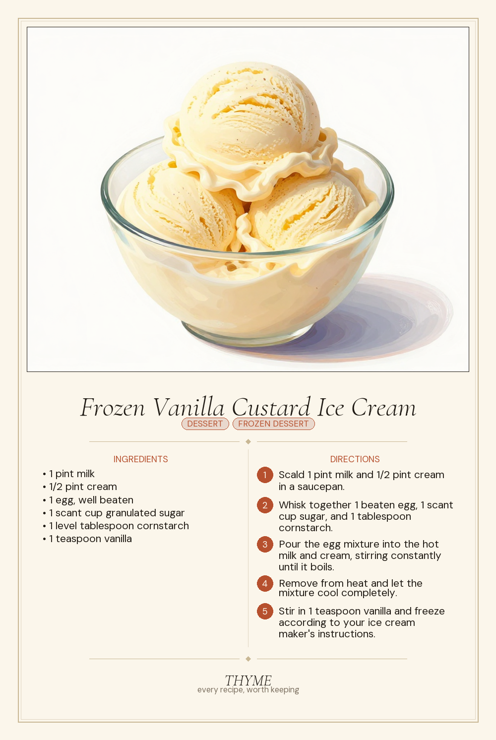 Frozen Vanilla Custard Ice Cream