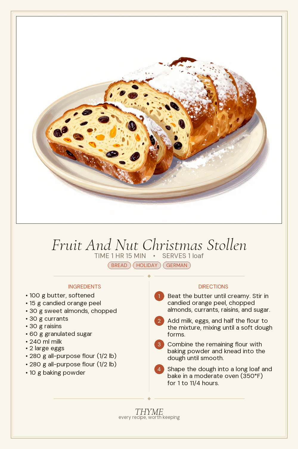 Fruit And Nut Christmas Stollen