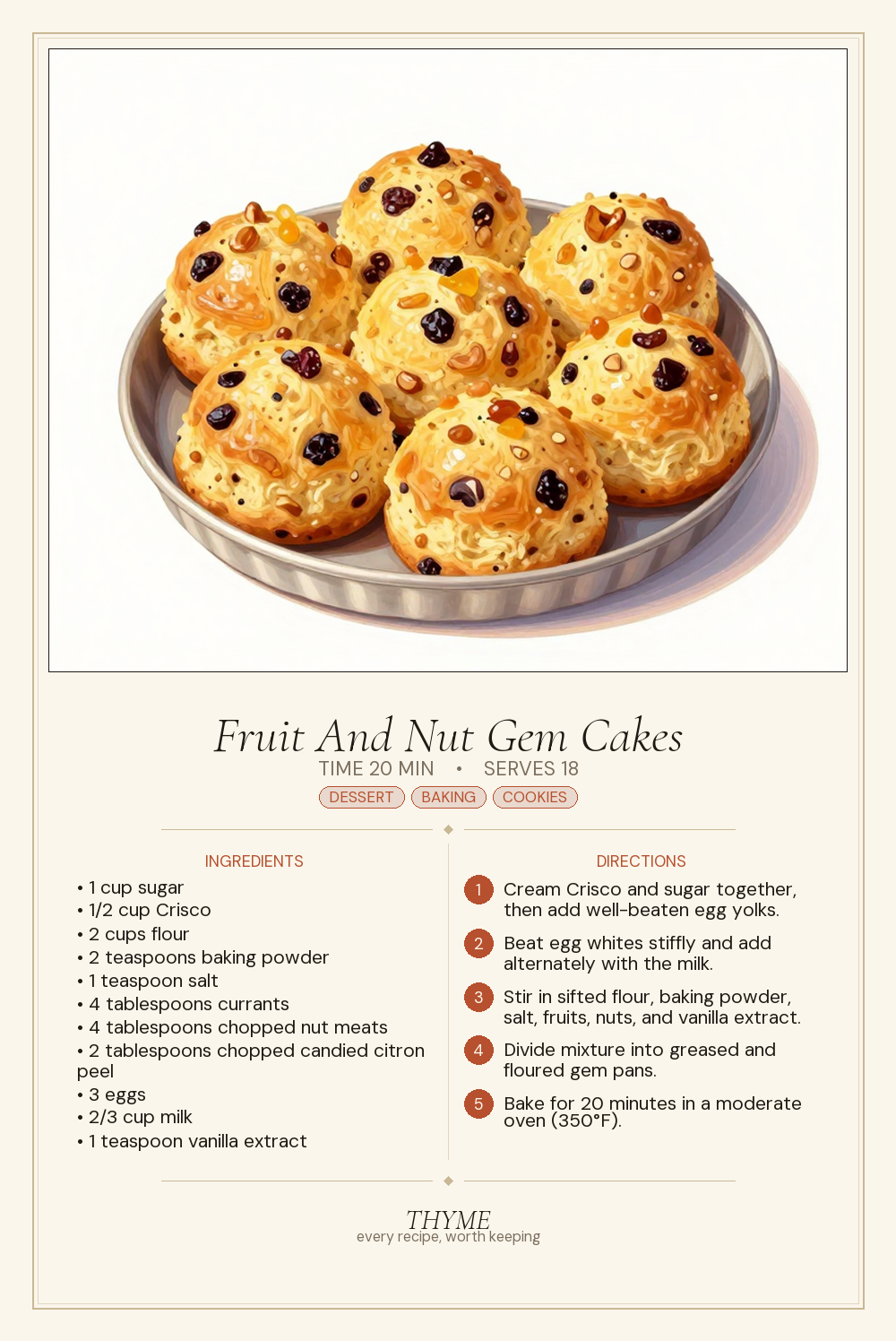Fruit And Nut Gem Cakes