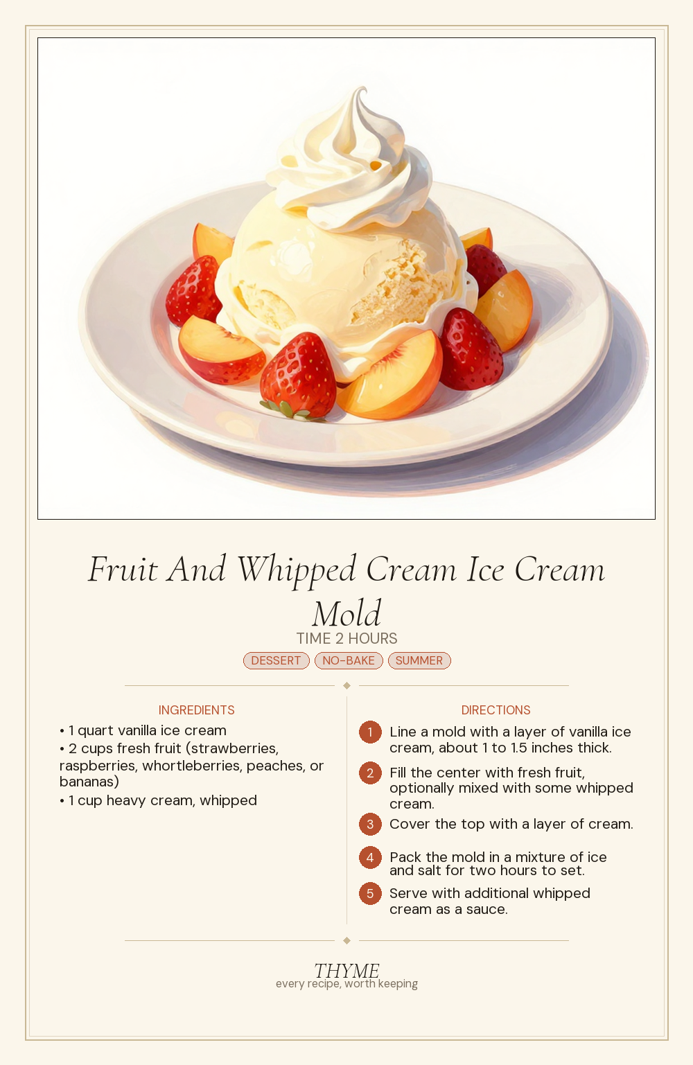 Fruit And Whipped Cream Ice Cream Mold