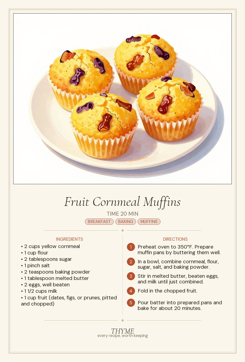 Fruit Cornmeal Muffins