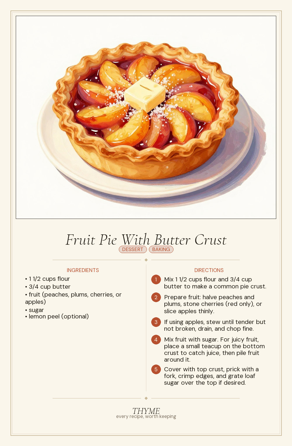 Fruit Pie With Butter Crust