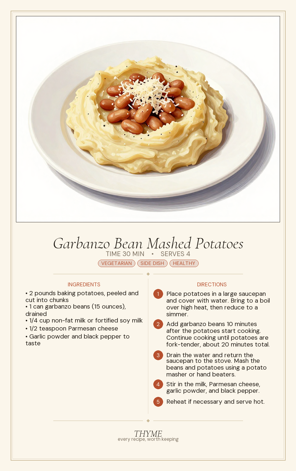 Garbanzo Bean Mashed Potatoes