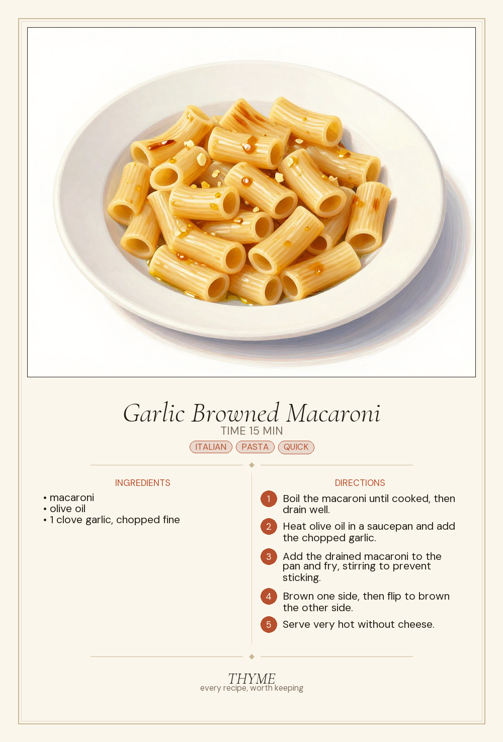 Garlic Browned Macaroni