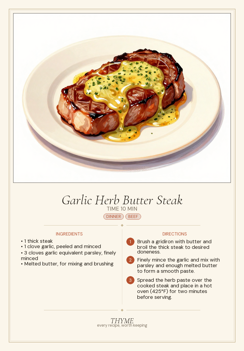 Garlic Herb Butter Steak