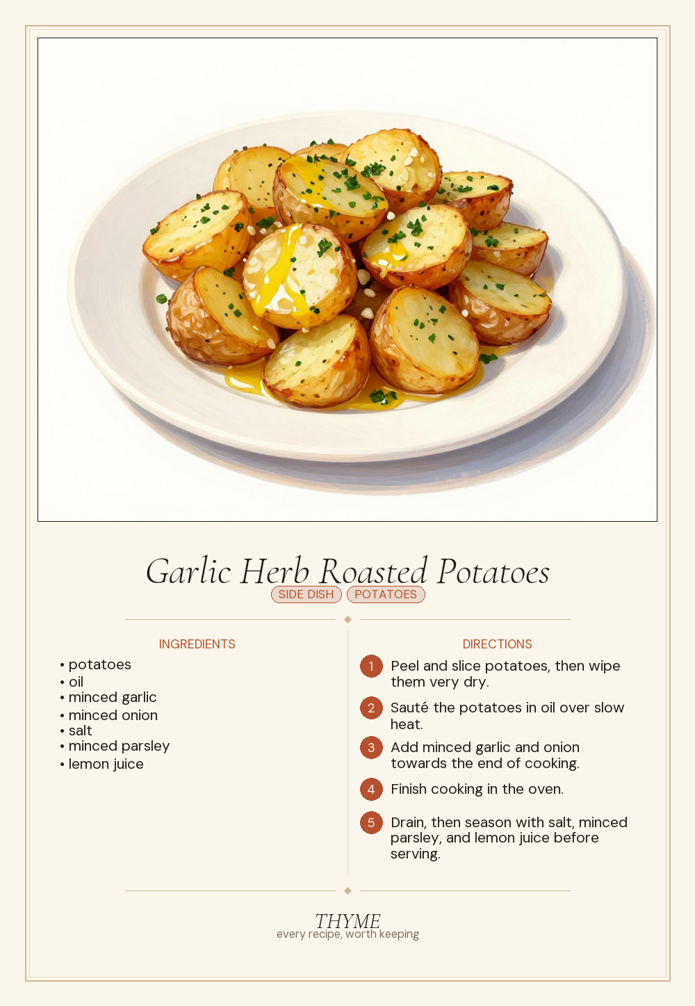Garlic Herb Roasted Potatoes