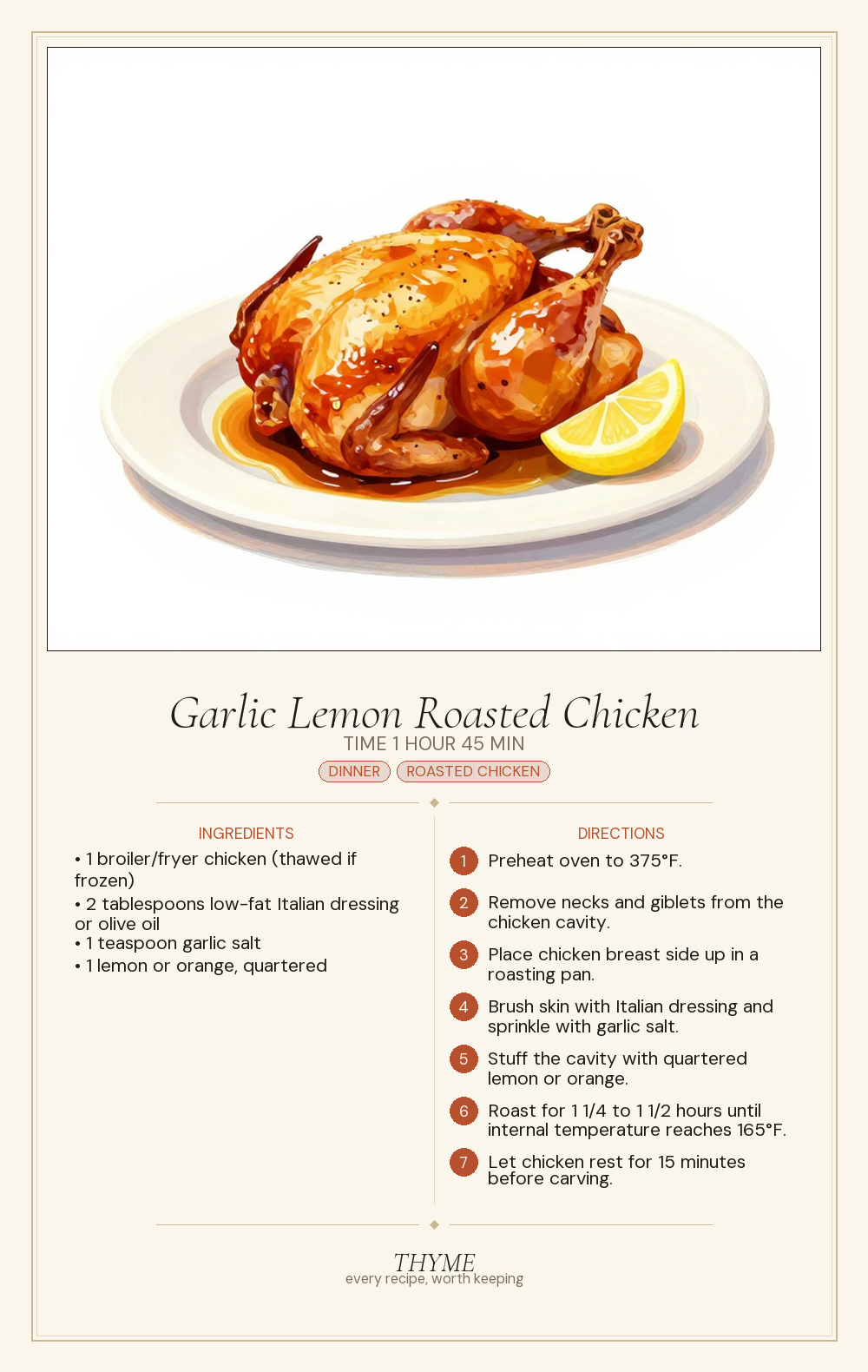 Garlic Lemon Roasted Chicken