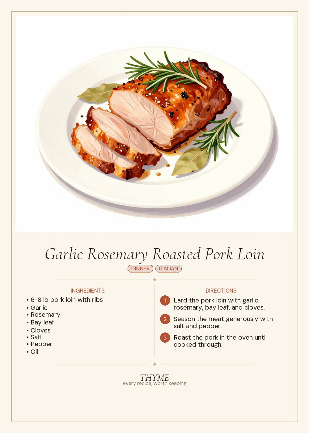 Garlic Rosemary Roasted Pork Loin