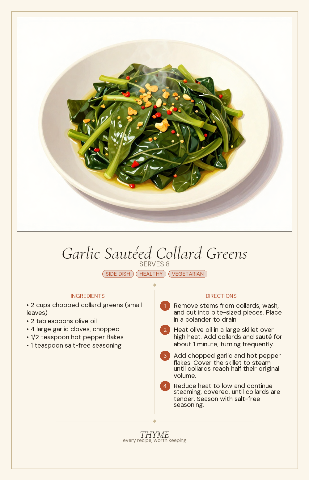 Garlic Sautéed Collard Greens