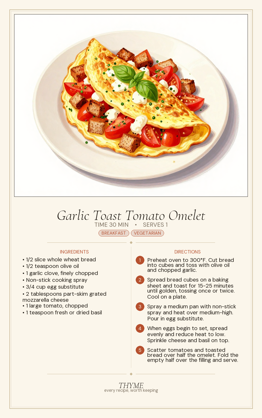Garlic Toast Tomato Omelet