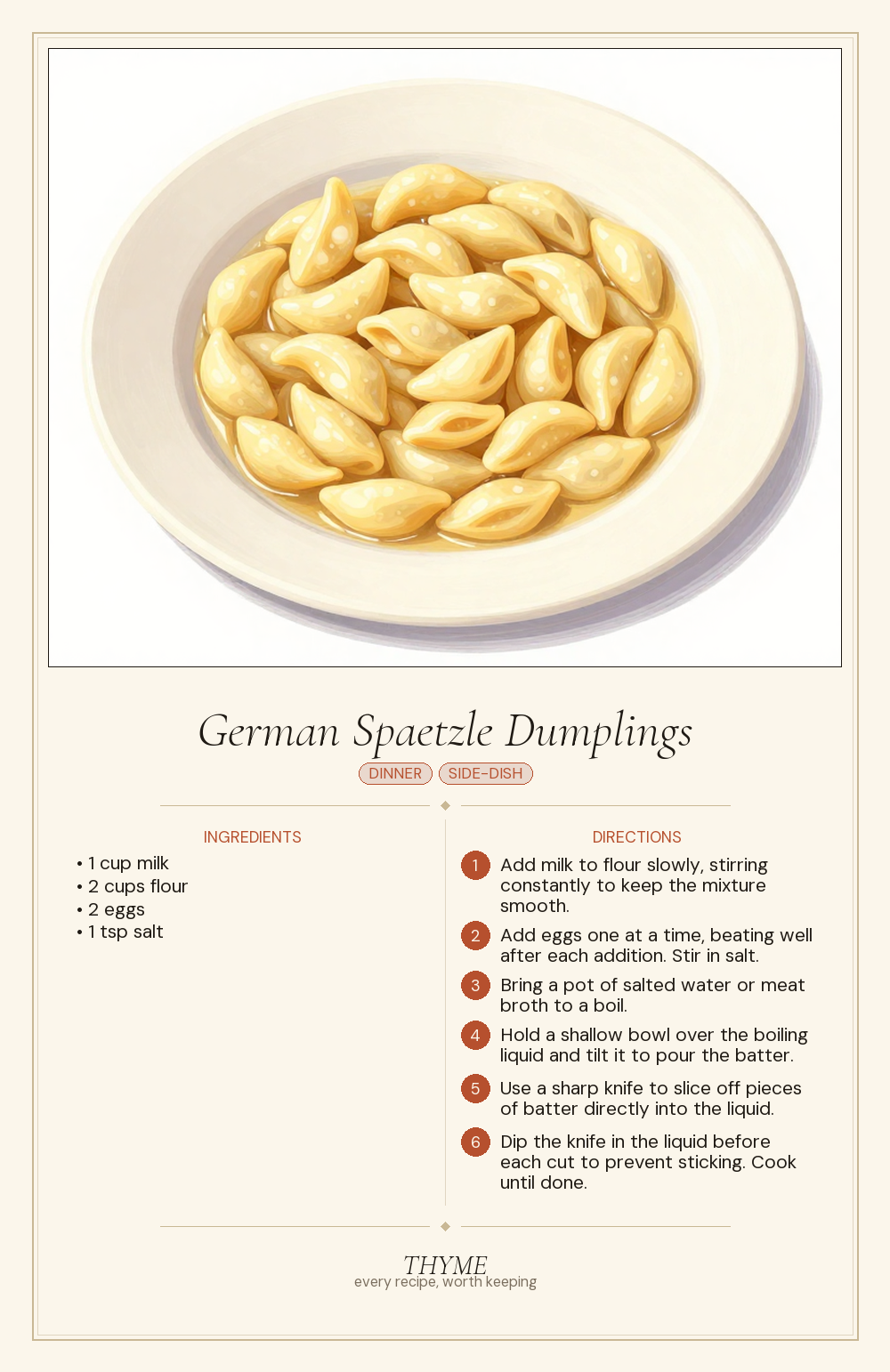 German Spaetzle Dumplings