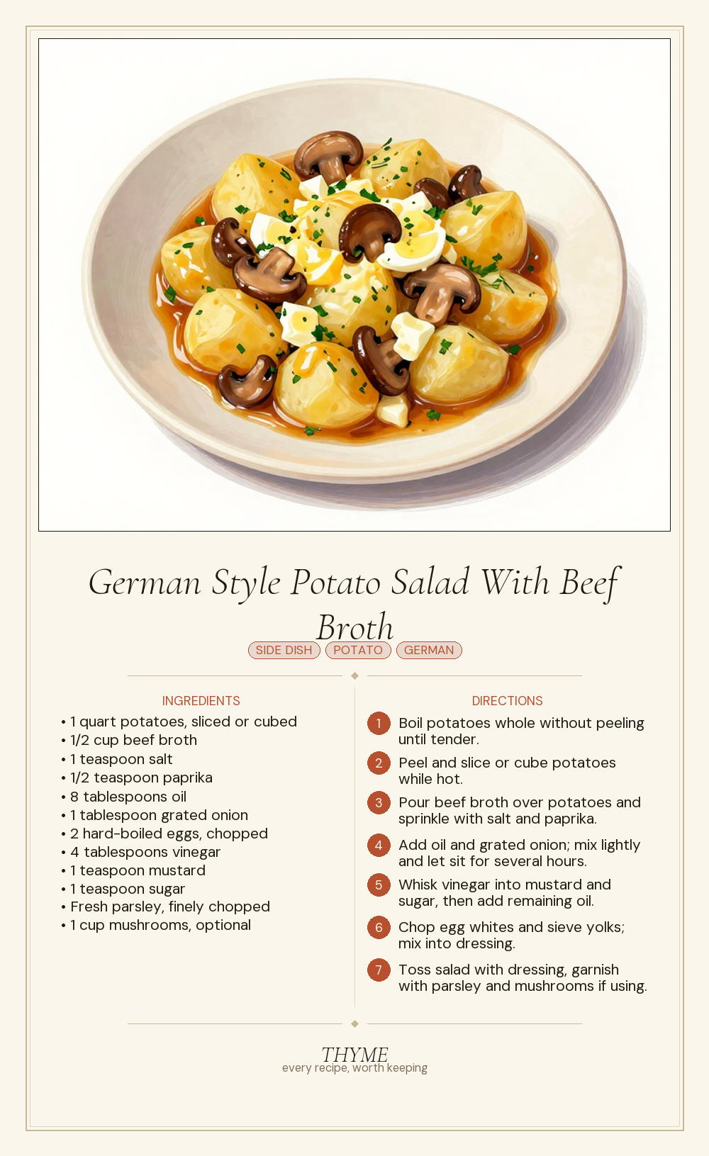 German Style Potato Salad With Beef Broth