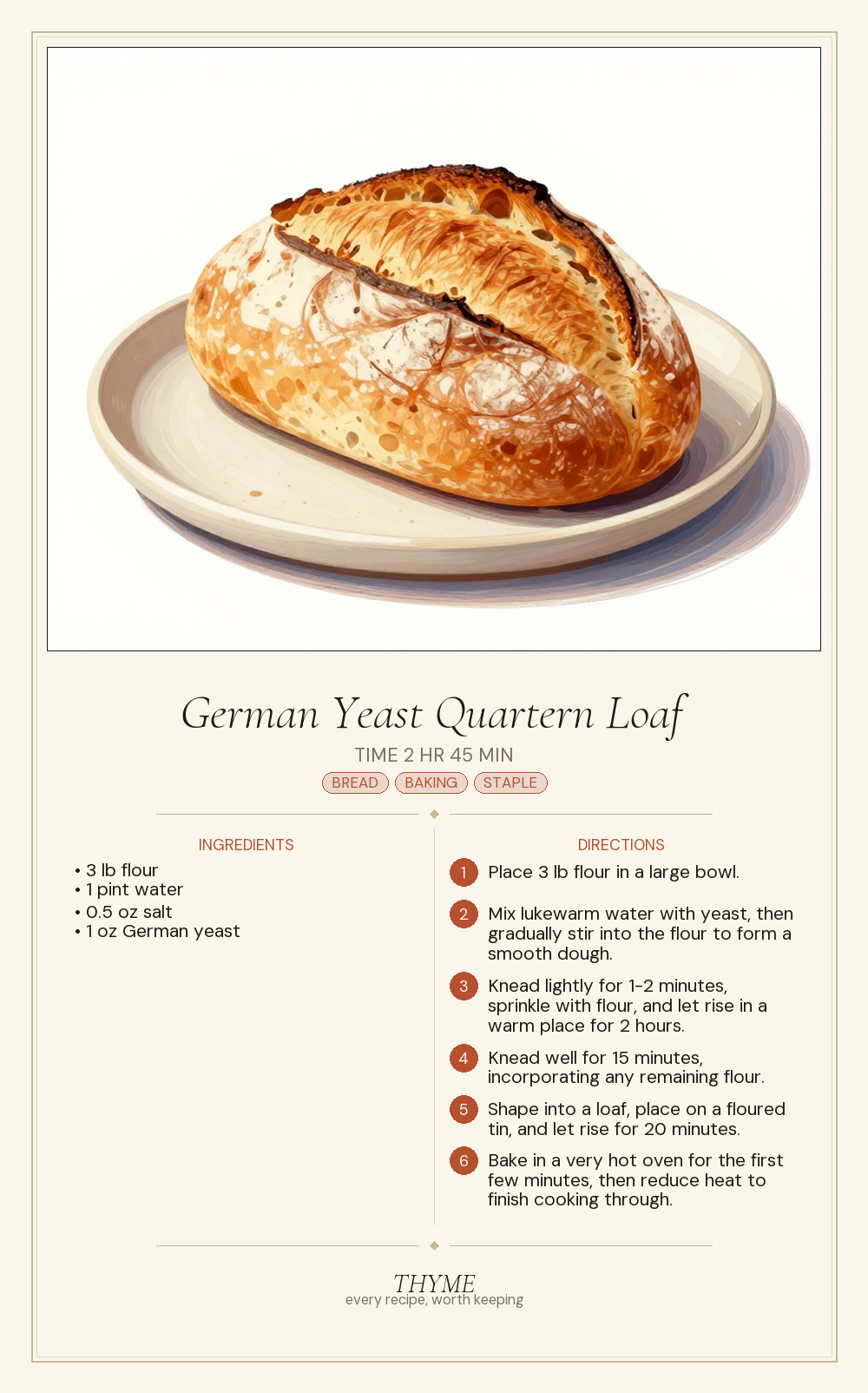 German Yeast Quartern Loaf