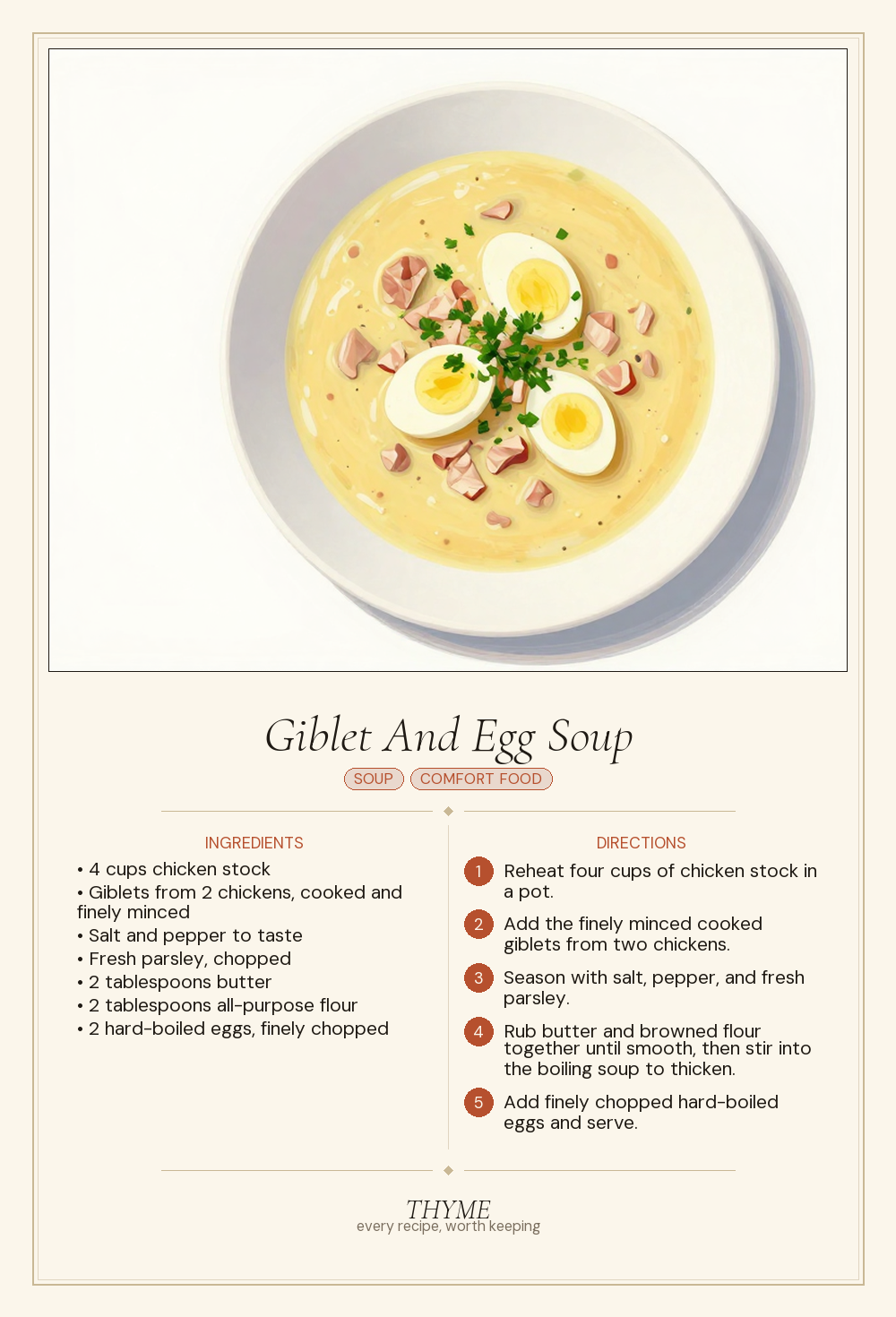 Giblet And Egg Soup