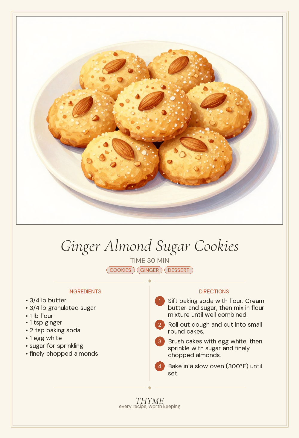 Ginger Almond Sugar Cookies