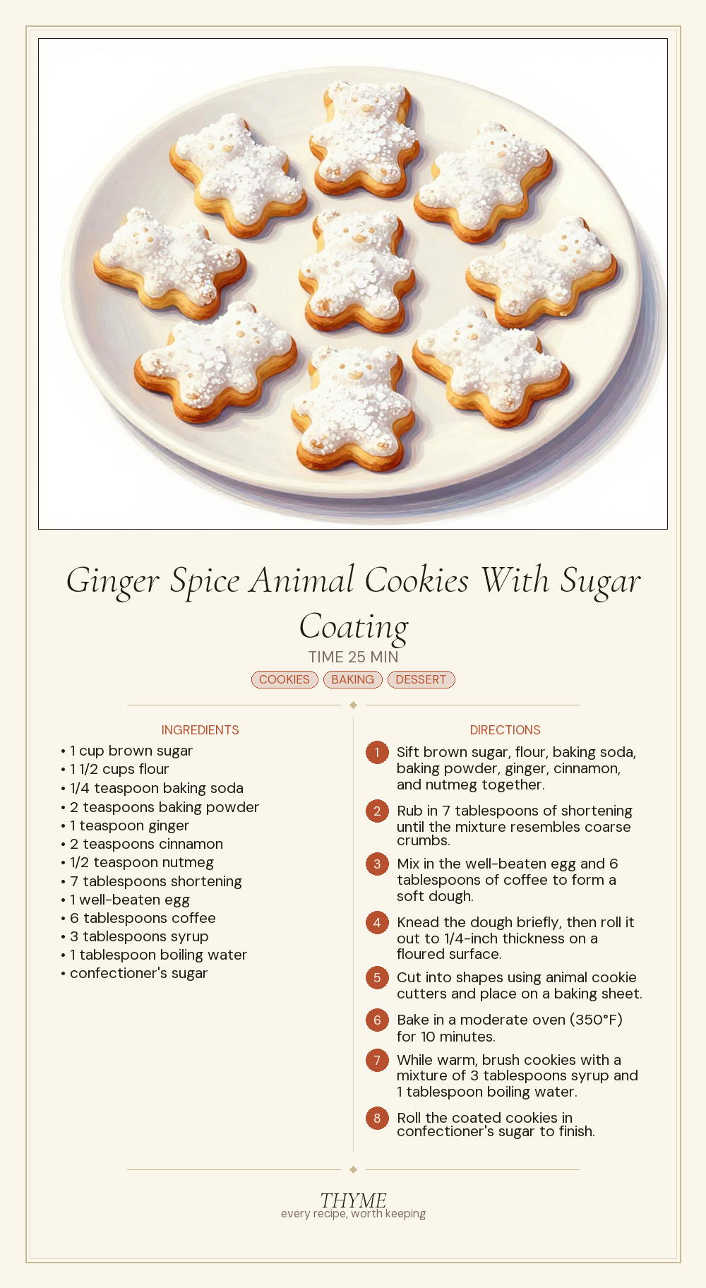 Ginger Spice Animal Cookies With Sugar Coating