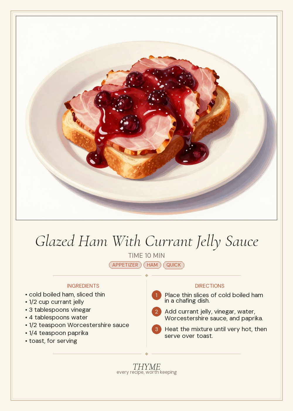 Glazed Ham With Currant Jelly Sauce
