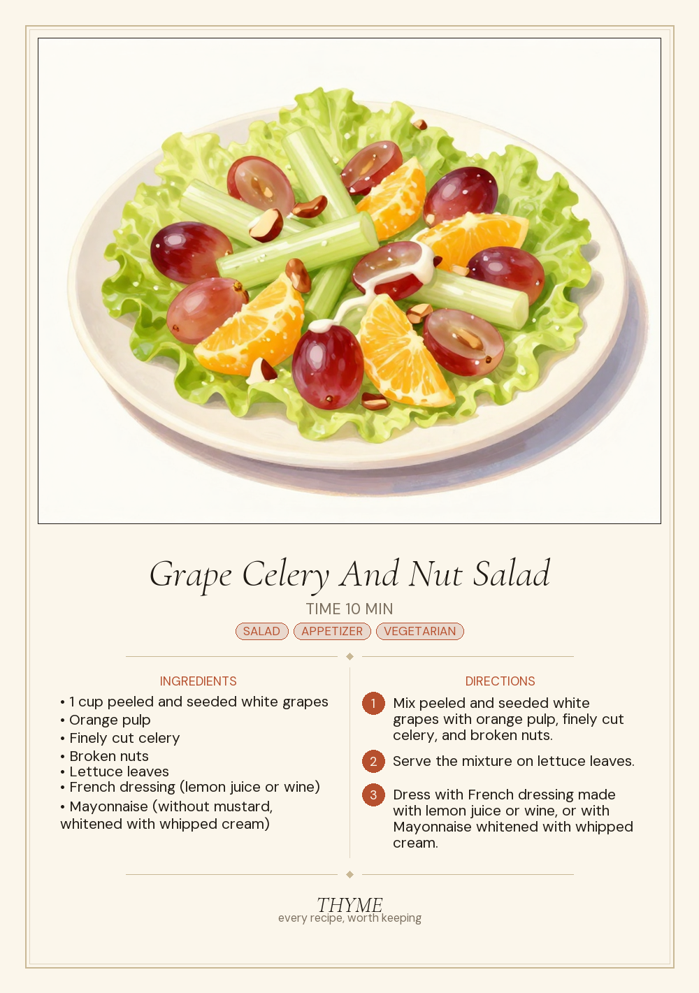 Grape Celery And Nut Salad