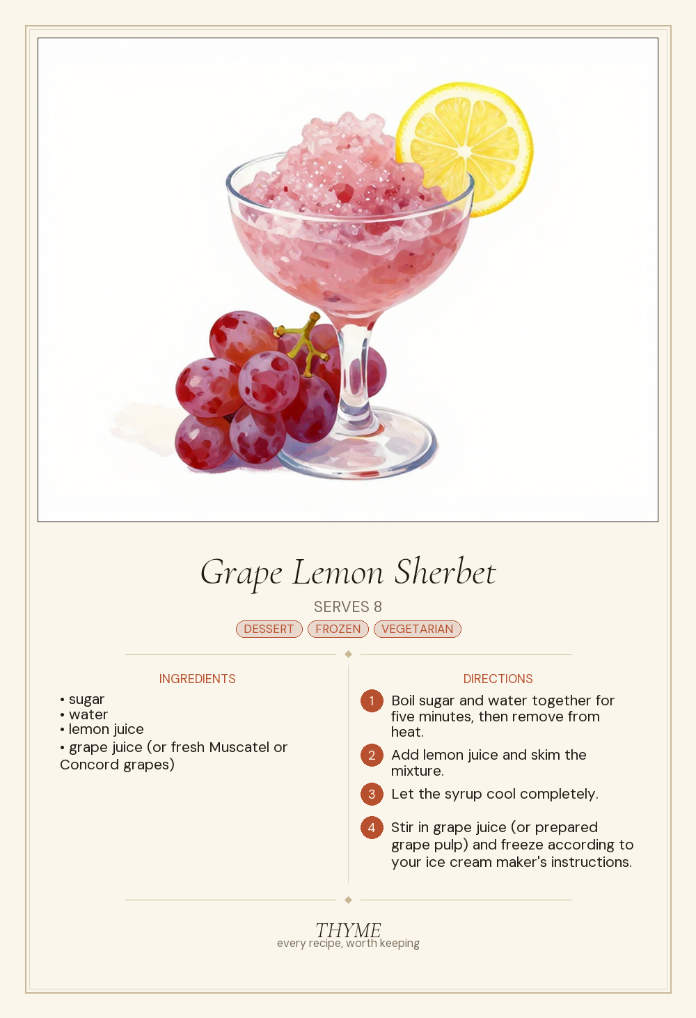 Grape Lemon Sherbet