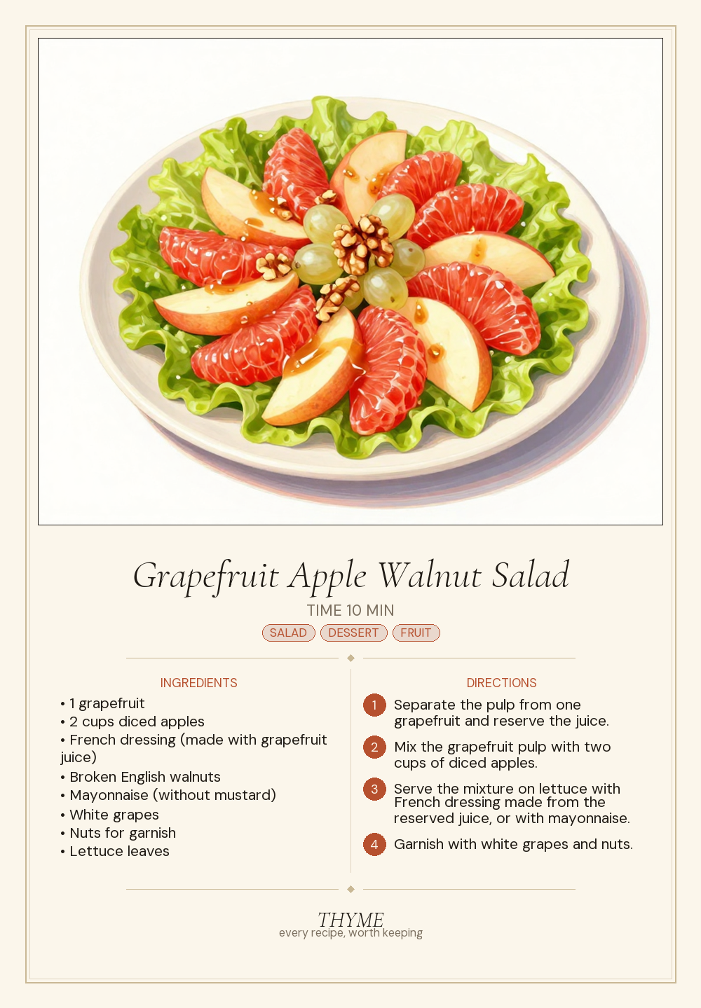 Grapefruit Apple Walnut Salad