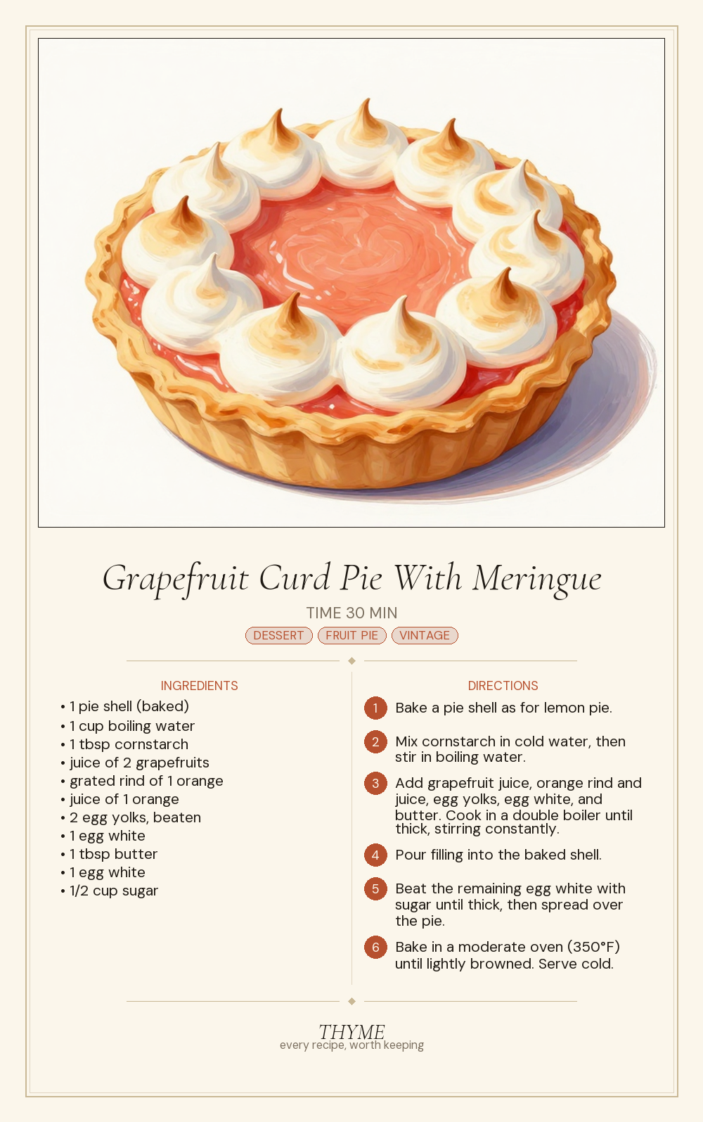 Grapefruit Curd Pie With Meringue