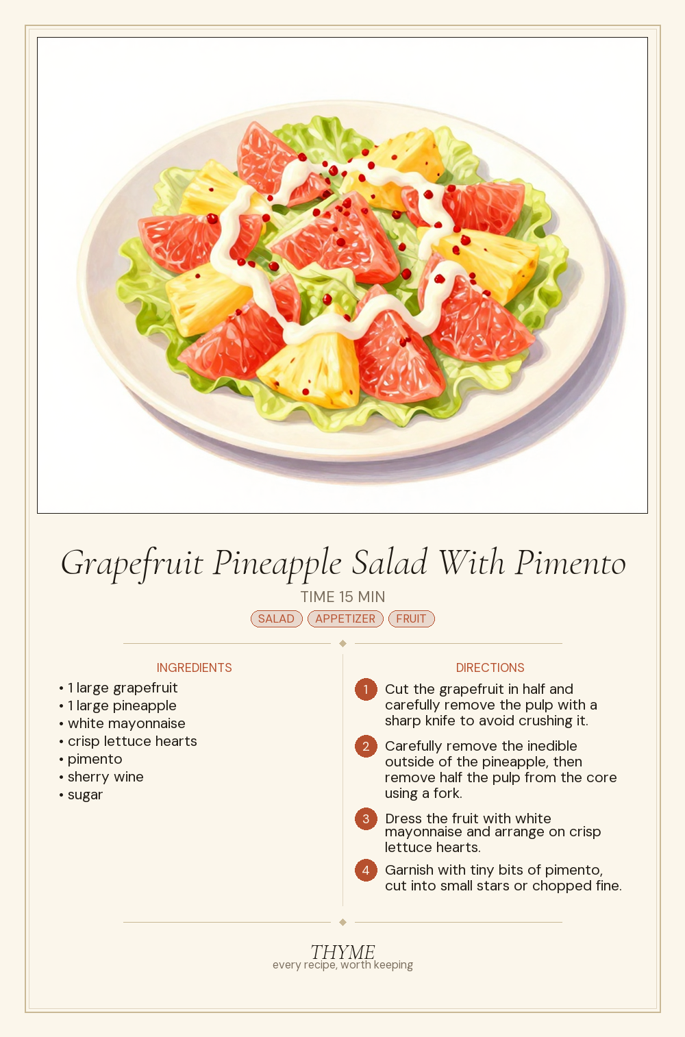 Grapefruit Pineapple Salad With Pimento