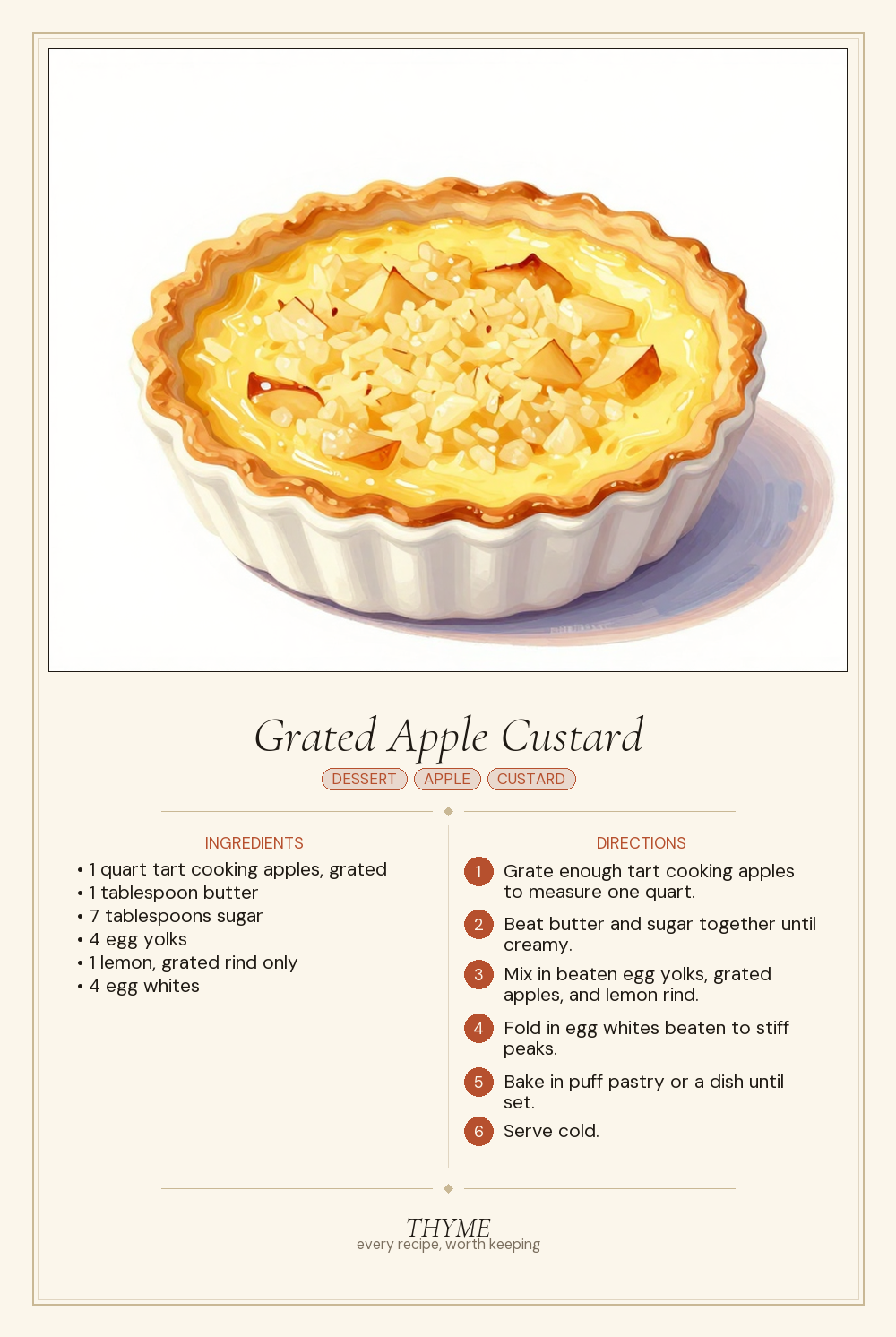 Grated Apple Custard