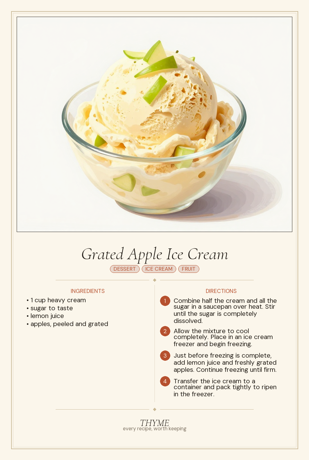 Grated Apple Ice Cream