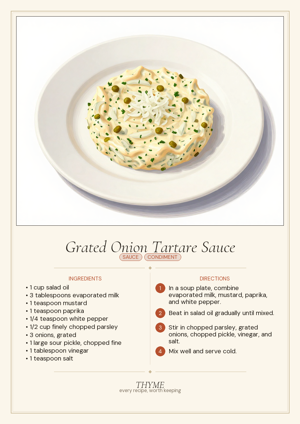 Grated Onion Tartare Sauce