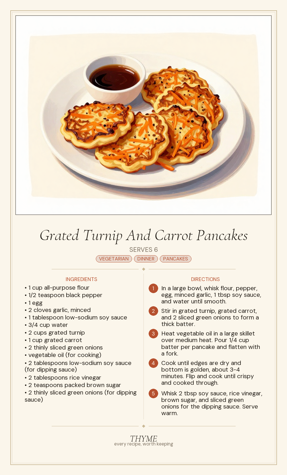 Grated Turnip And Carrot Pancakes