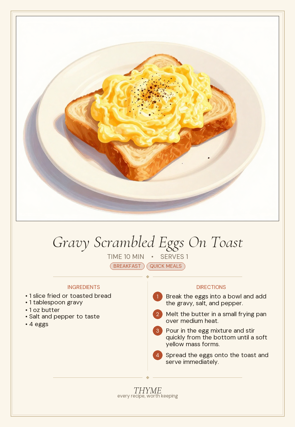 Gravy Scrambled Eggs On Toast