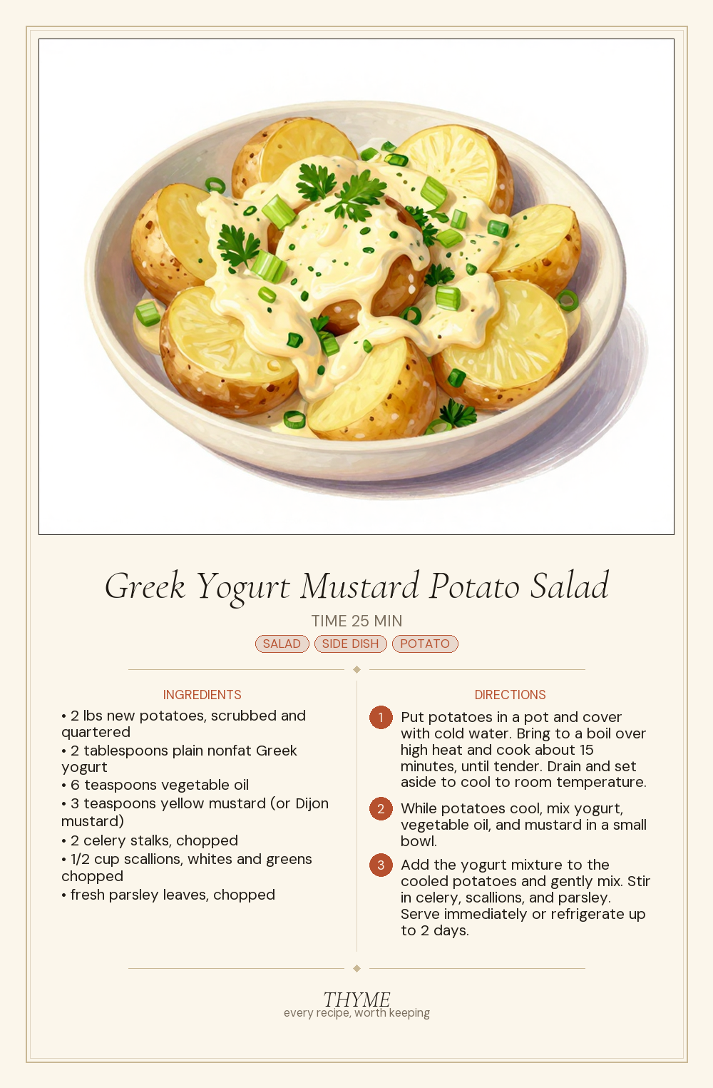 Greek Yogurt Mustard Potato Salad