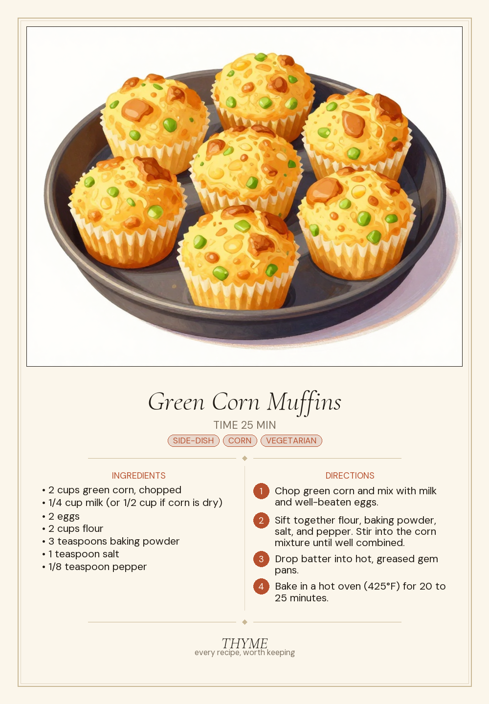 Green Corn Muffins