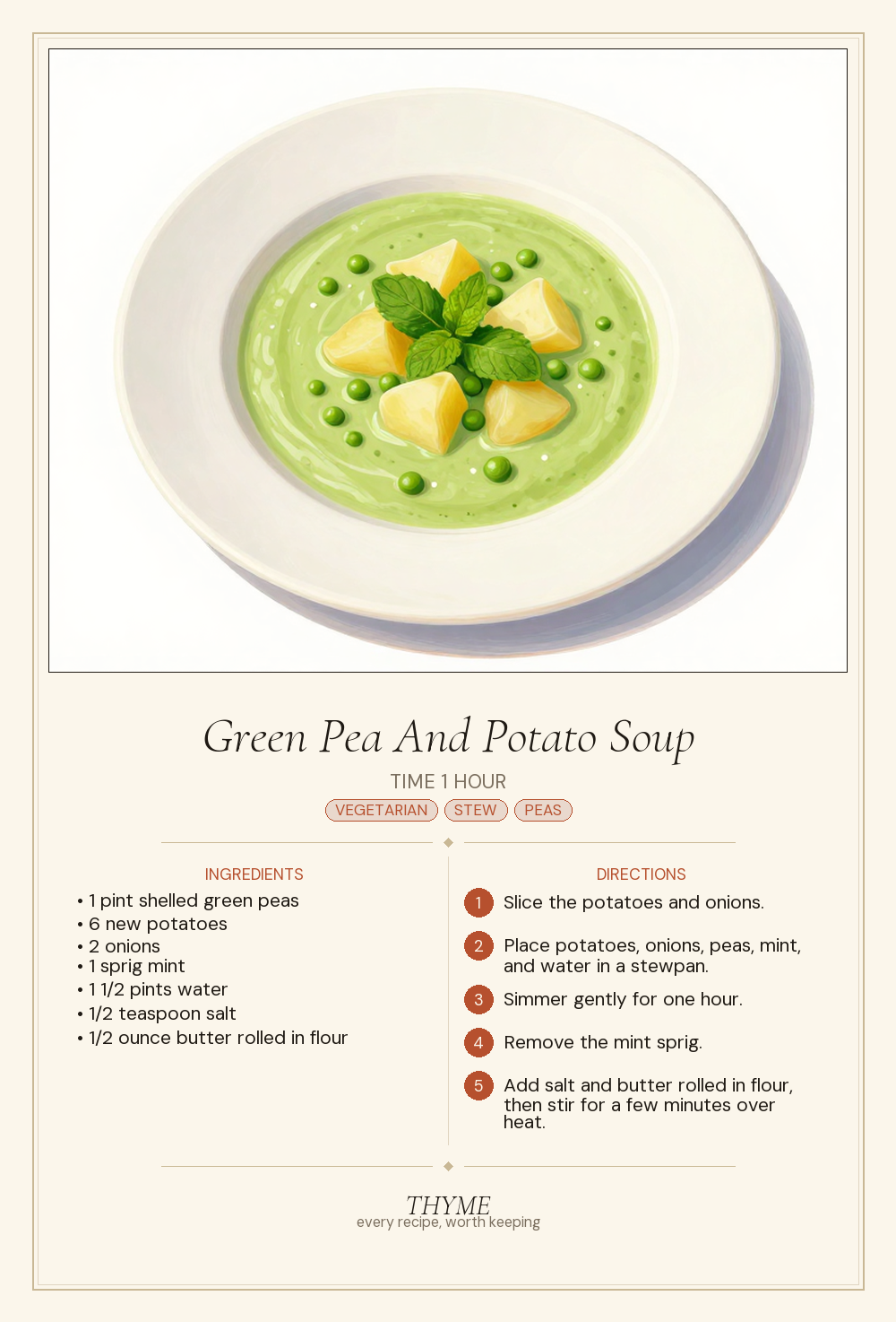 Green Pea And Potato Soup